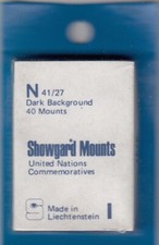 Showgard Stamp Mounts N 41/27 Black UN Commemorative Stamps Pack Of 40