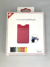 Black Card Pouch For Phone With Adhesive Back