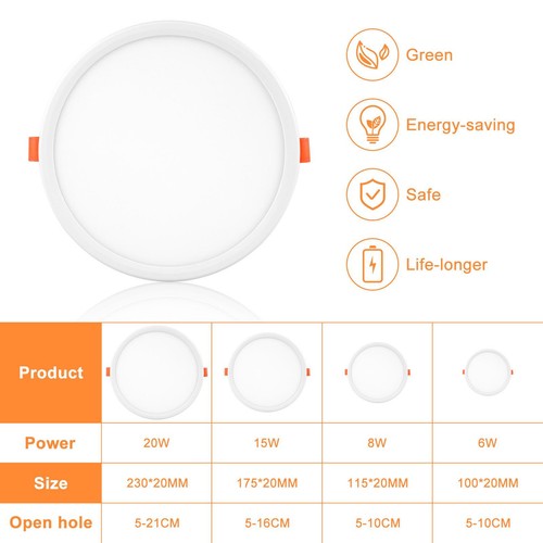 LED Panel Einbaustrahler Einbau-Spots Bad ultra-flach 230V Einbau-Leuchten Lampe - Bild 2 von 20