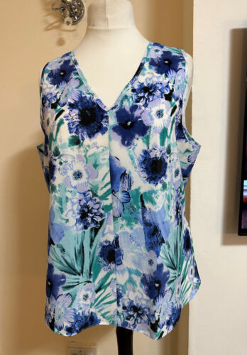 Womens Plus Size Vests Tank Tops Blouses Ladies T-Shirts 22/24-26/28-30/32-34/36 - Picture 1 of 8