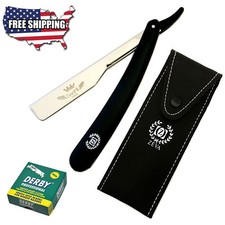 SMART CUT THROAT BARBER SALON SHAVETTE STRAIGHT RAZOR 100 DERBY BLADES CASE