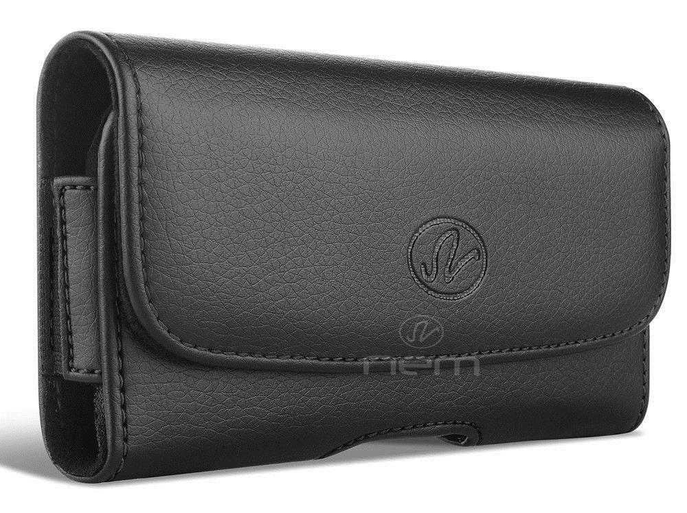 7 " BLACK Belt Clip LOOP Leather Pouch Case Cover For T-Mobi