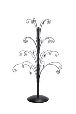 36 Inch Tall Ornament Display Tree, Black Plated, Holds 24 Ornaments