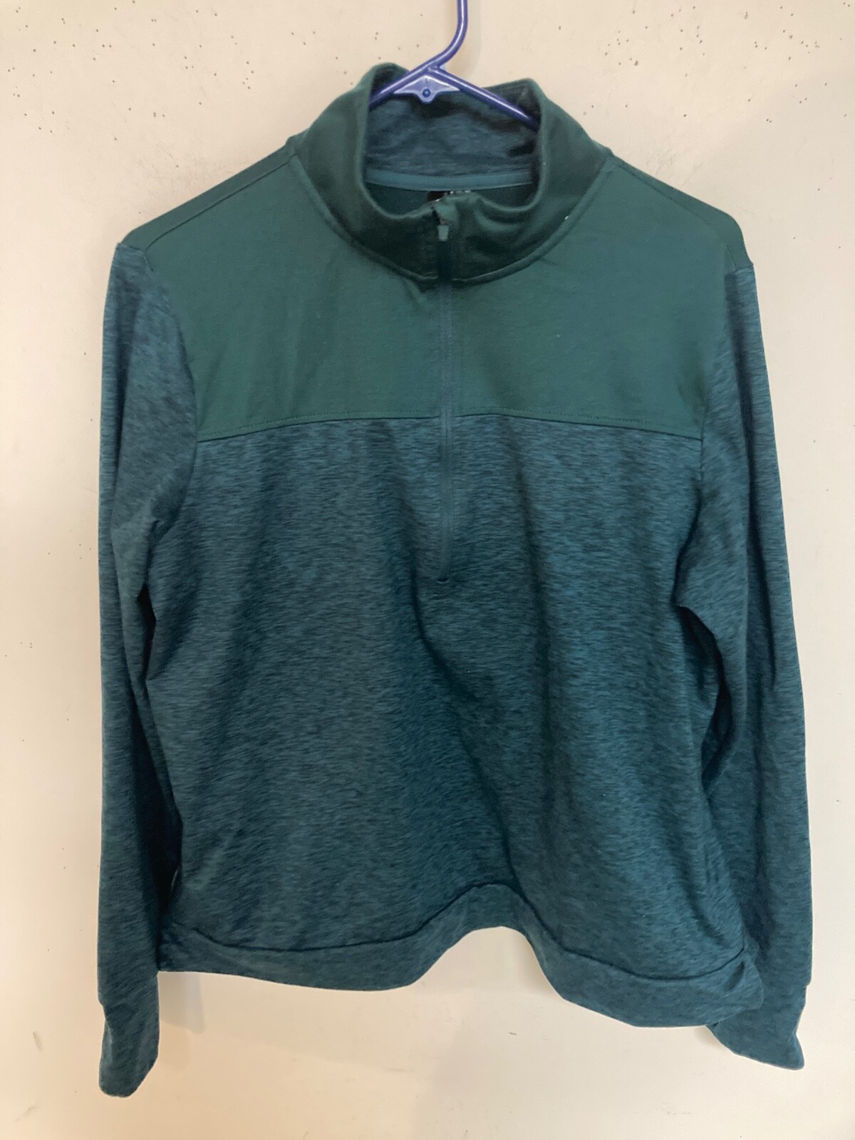 AVIA Women’s Textured HalfZip DARK TEAL Pullover Lightweight Top SIZE