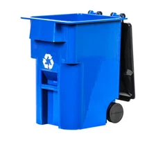 MINI Blue Recycling Trash Can With Lid & Wheels for WWE & AEW Figures