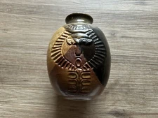 Vintage Pottery Craft USA Mid Century Lion Face Stoneware Vase