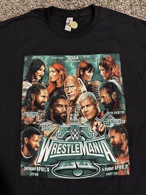 WWE WrestleMania 40 XL Cody Rhodes Roman Reigns The Rock Rhea