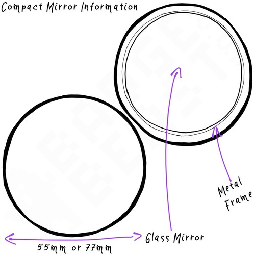 Cassette Tape Round Mirror Pocket Compact (55mm or 77mm) - Picture 2 of 6