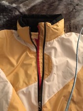 Marker Womens Ski Parka, Slope Pattern, 6 Nwot Yellow /white, In Collar Hood