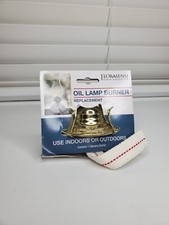 Florascents Brass Plated Oil Burner Replacement for Antique Kerosene Lamps