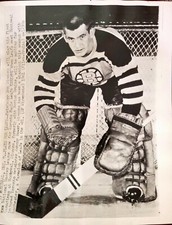 1961 DON SIMMONS NHL HOCKEY PHOTO GOALIE TORONTO MAPLE LEAFS ROCHESTER AMERICANS