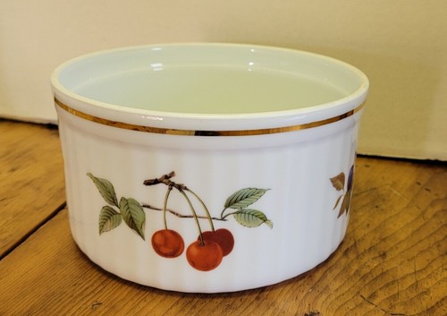 Plato para hornear souffle redondo Royal Worcester Evesham Gold 6 5/8" INGLATERRA usado - Imagen 3 de 6