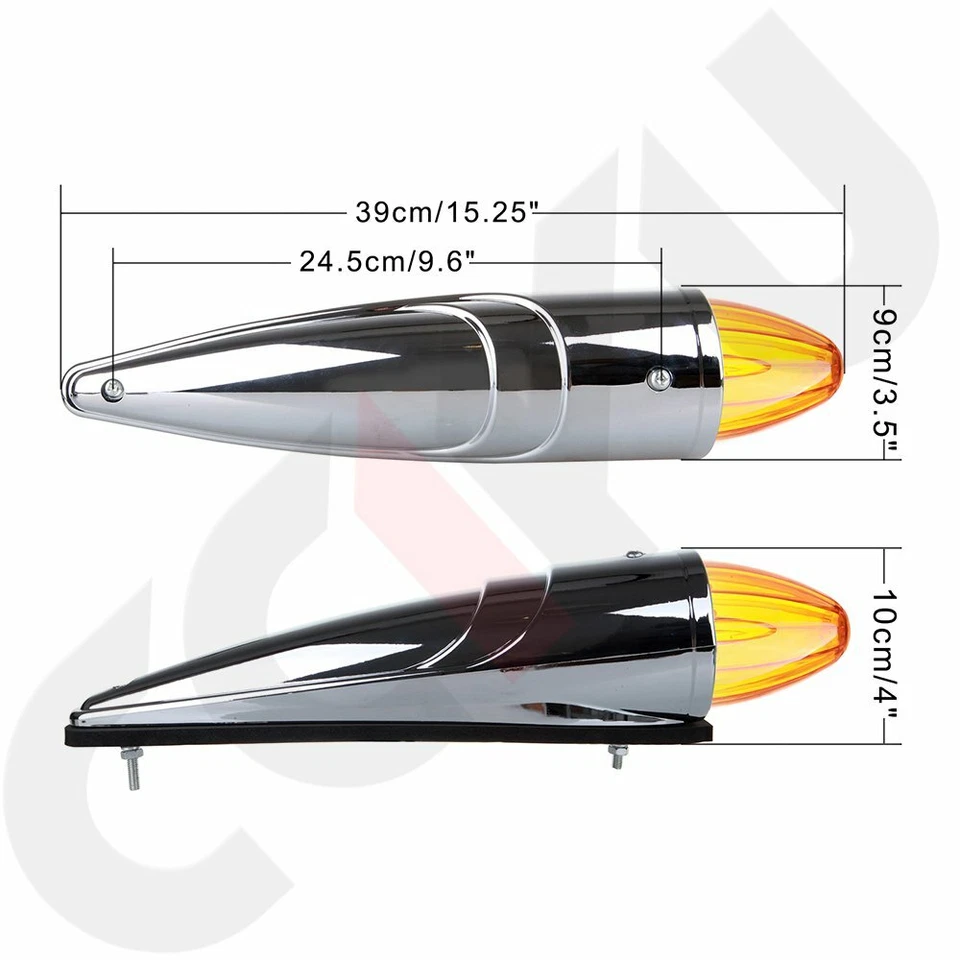 13x17 LED Amber Torpedo Cab Marker Clearance Roof Running Top Light For Kenworth - Image 4 of 4