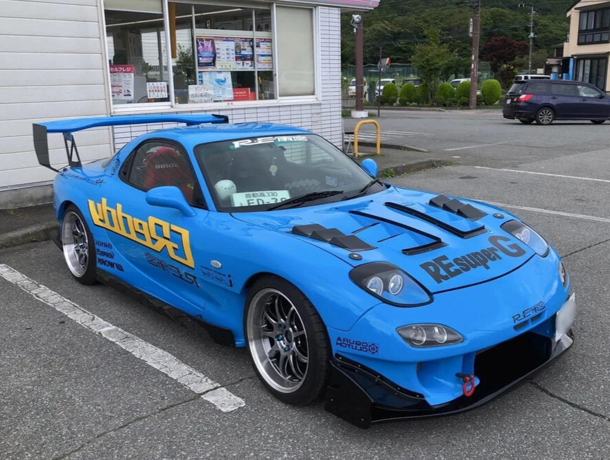 1/10 RC Car BODY Shell MAZDA RX7 GT AMEMIYA Body w/ Wing 200mm *Unpainted* CLEAR