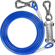 20 Ft Dog Tie Out Cable, Heavy Duty Chains for outside with Spring Swivel Lockab