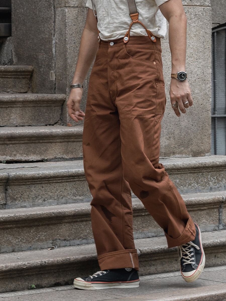 Retro Work Pants High Waist Loose Fit Workwear Trousers Retro Work Pants High Waist Loose Fit Workwear Trousers