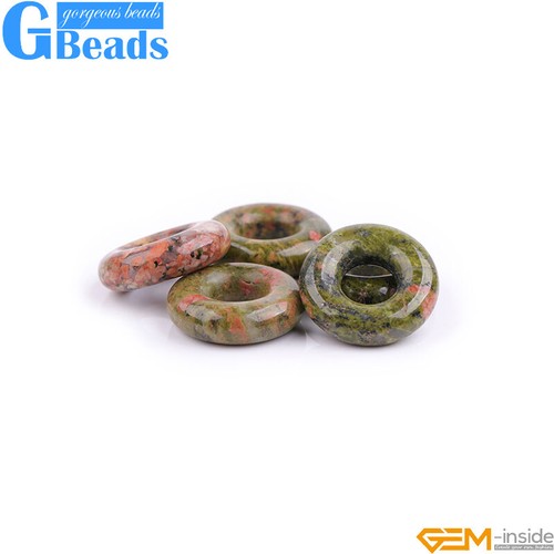 Donuts Chakra Semi Precious Scraping Beads Jewelry Making Beads 15" 3pcs 20mm - Picture 32 of 88