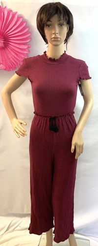 Art Class Girl's maroon or gray Ribbed Tassel Tie Jumpsuit/Romper, size S,M, L - Picture 4 of 5