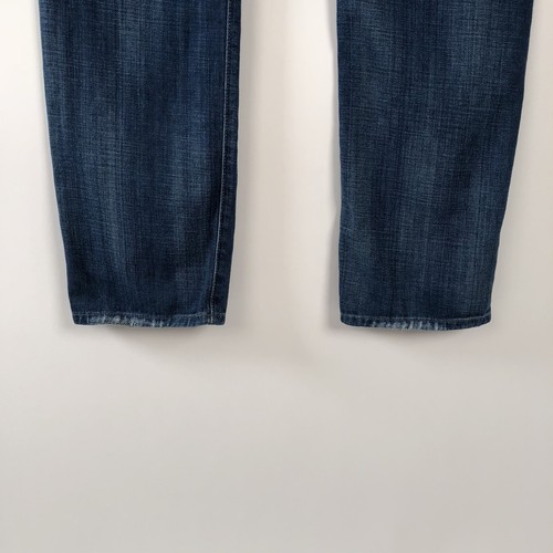 7 For All Mankind NWT $200 33 Slimmy Distressed Destroyed Dark Wash Men's Jeans - Picture 7 of 9