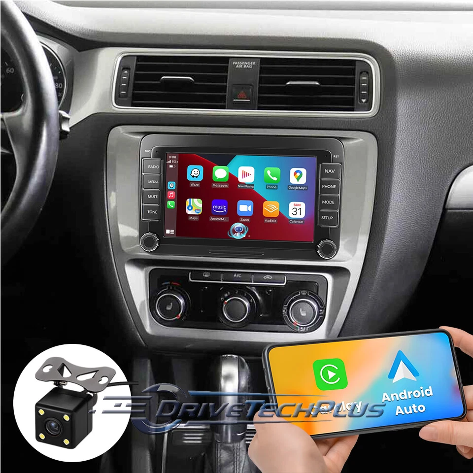 7" Android 13 Carplay Car Stereo Radio GPS Navi For VW Volkswagen Jetta Passat Foto 2 de 4
