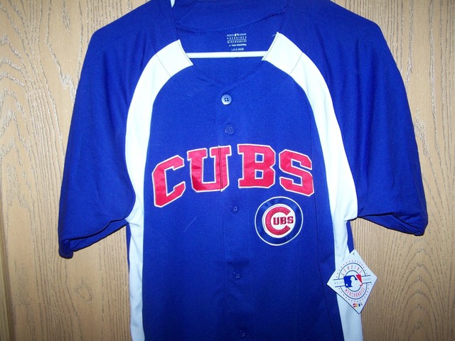CHICAGO CUBS YOUTH JERSEY MLB GENUINE MERCHANDISE LARGE 14-16 BUTTON DOWN NEW | eBay