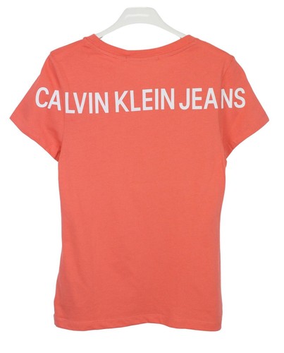 Calvin Klein Jeans Island Ponche Camiseta Mujeres Pequeño Extensible Jersey - Picture 2 of 8