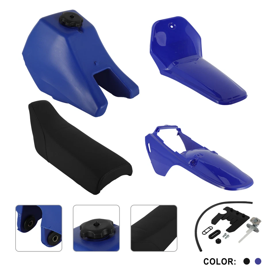 PW80 Plastic Kit Fairing Gas Tank Kit Rear Fender For PW80 PW 80 1983-2006 Blue Foto 3 de 4