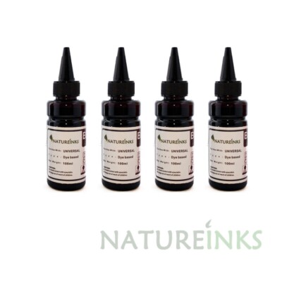 4 x Drucker Nachfüllpackung schwarz Großpackung Tinte Farbstoff Flasche Kit für CISS oder nachfüllbar 100ml
