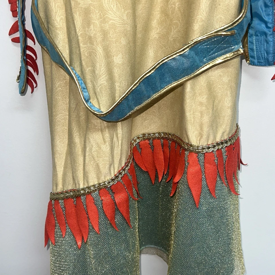 Disney Store Pocahontas Vestido Halloween Disfraz Niñas Talla 9 10 Imitación Gamuza NUEVO Foto 3 de 4
