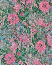 Lilly Pulitzer Cotton Poplin Fabric Blue Horizon Coming In Hot 36" x 57"