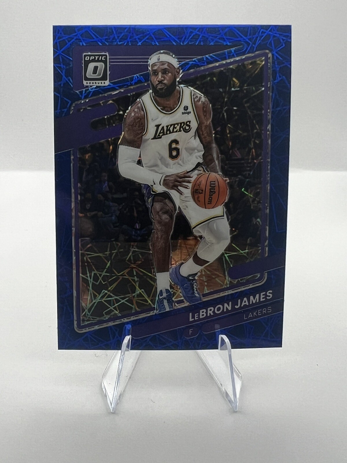 2021-22 Panini Donruss Optic #41 Lebron James Blue Velocity Prizm LA Lakers
