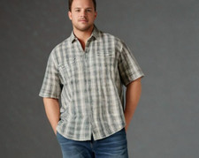RedHead Shirt Mens Size 3-XL Olive Green Plai...