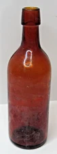Vintage Antique  E F E ? Whiskey  Beer Bottle Dark Amber Color  Bar Decor #BL-17