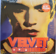 VELVET GOLDMINE OST : DOUBLE ALBUM. BLUE / ORANGE SPLIT WAX.IN SHRINK WITH HYPE