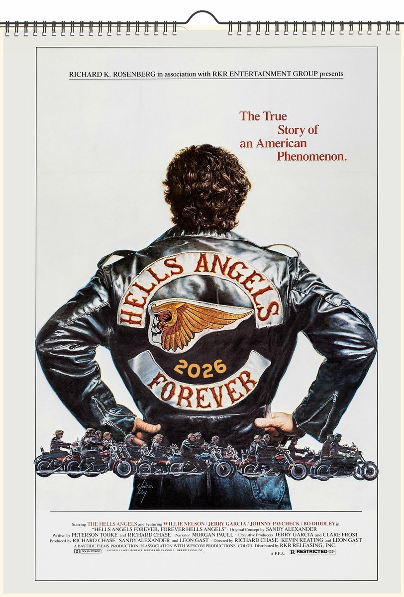 2026 Wall Calendar ~ Hells Angels Bikers Action Movie Vintage 2026 Wall Calendar ~ Hells Angels Bikers Action Movie Vintage