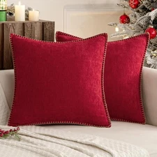 MIULEE Pack of 2 Christmas Pillow Covers 18x18 Inch 18 x 18 (Pack 2), Red 