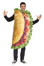 Festive Screen Print Taco Adult Plus Size Mexican Food Costume
