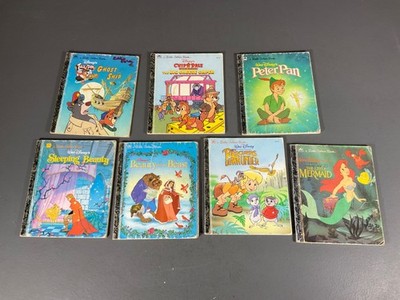 Vintage LOT OF 7 - Walt Disney A Little Golden Book Set The Little Mermaid HC