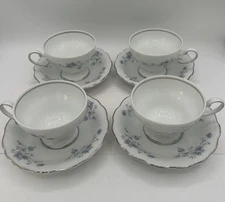 Johann Haviland China Blue Garland Cup And Saucer Bavaria Germany Set of 8