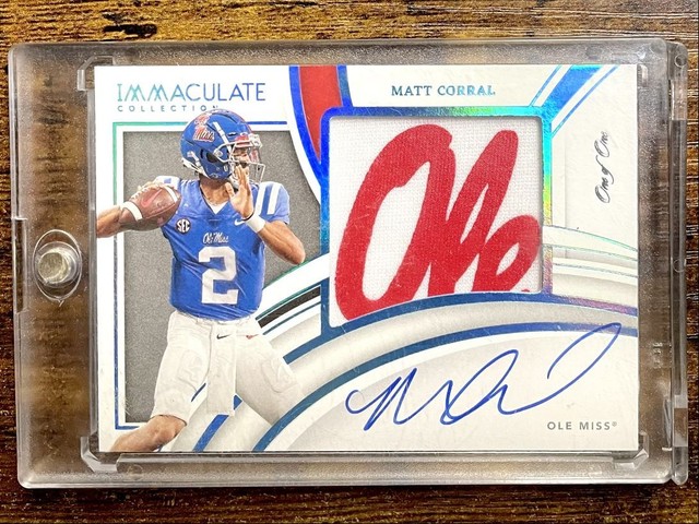 2022 Panini Immaculate Collegiate Matt Corral Rookie Auto Jersey Patch RPA 1/1