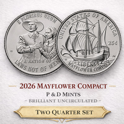 [Lot of 2] 2026 P D Semiquincentennial Mayflower Compact Quarters - BU