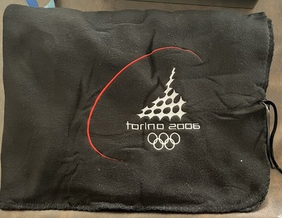 Torino 2006 Winter Olympics  black polyester blanket - 36  X 56 