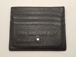 Authentic Montblanc Black Leather Business Card Holder Card Case