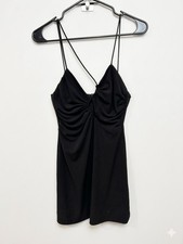 Zara 'Little Black Dress’ Asymmetric Draped Strappy Size Small￼