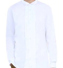 Image of The Kooples White Cotton Wing Collar Pleated Tuxedo Shirt - M -BNWT RRP £195
