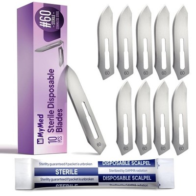 Scalpel Blades Stainless Steel 60 Pack Hunting Skinning Utility Precision