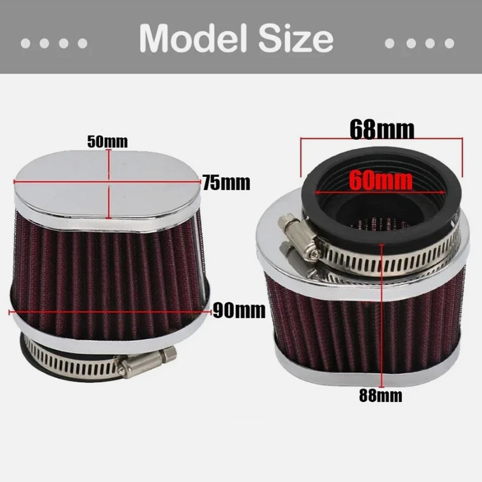 Limpiador de cápsulas de filtro de aire universal de 60 mm 2 piezas para bicicleta suciedad ATV Quad Pit motocicleta Foto 2 de 4