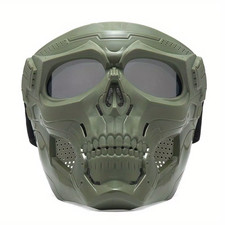 Motorcycle Skull Mask with Windproof Goggles Tactical Riding Face Mask