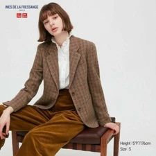 New Uniqlo Ines de la Fressange WOMEN TWEED JACKET French Classic L