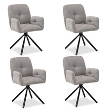 Lot de 4 Chaises pivotantes grises avec accoudoirs | Salle à manger Homestyle4u